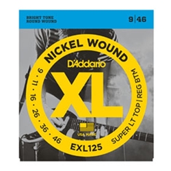 Daddario   EXL125  Super Light Top/Regular Botom 9-46, Electric Strings