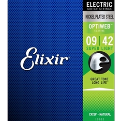 Elixir   19002  Electric Nickel Plated Steel, Optiweb Super Light