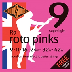 Rotosound   R9  Roto Pinks 9-42 Electric Guitar Strings